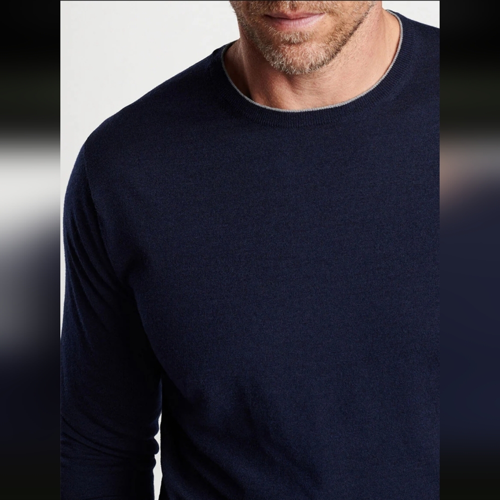 Peter Millar Navy Excursionist Flex Crewneck Golf… - image 1